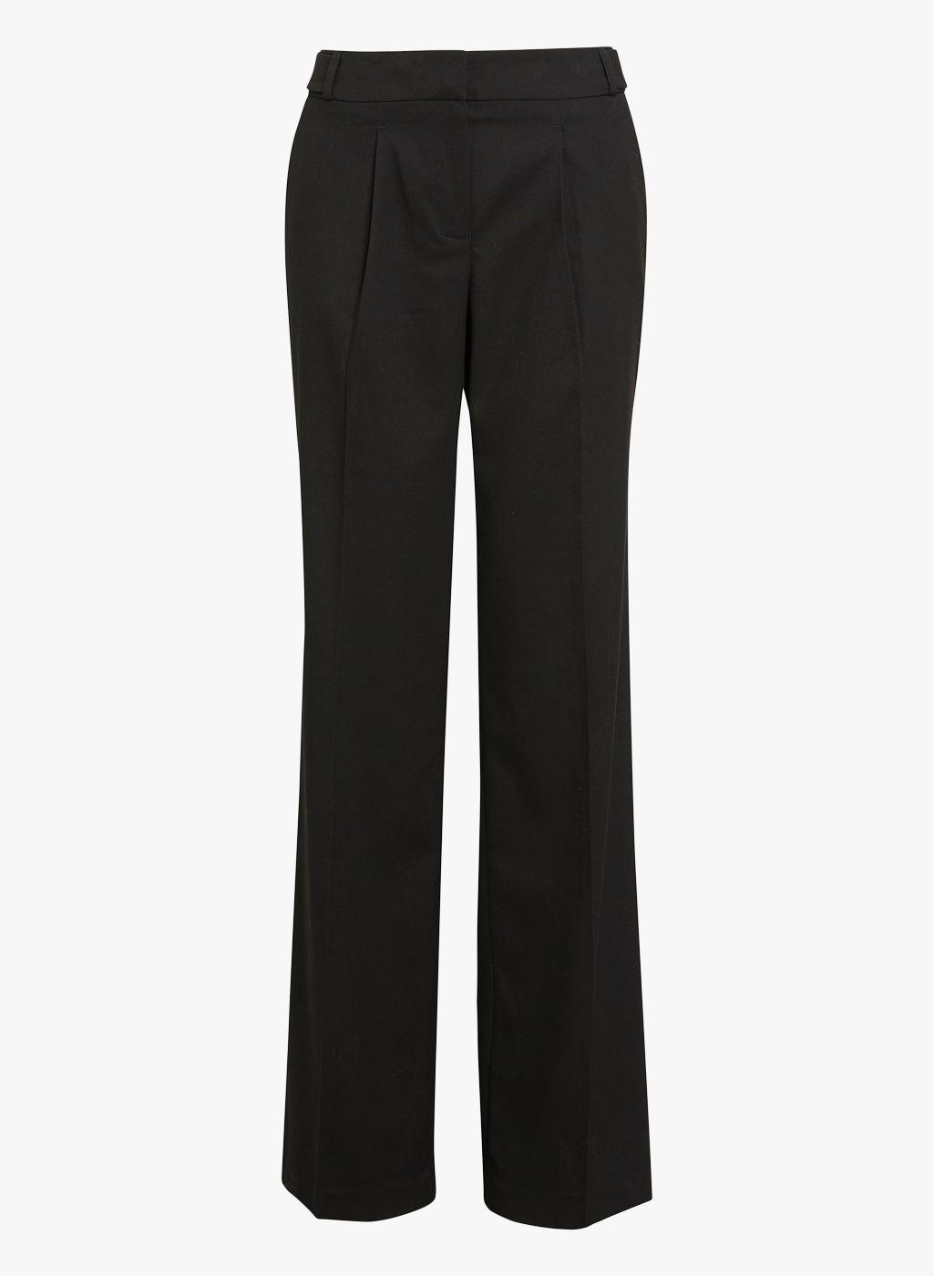 next black solid tapered fit formal trouser