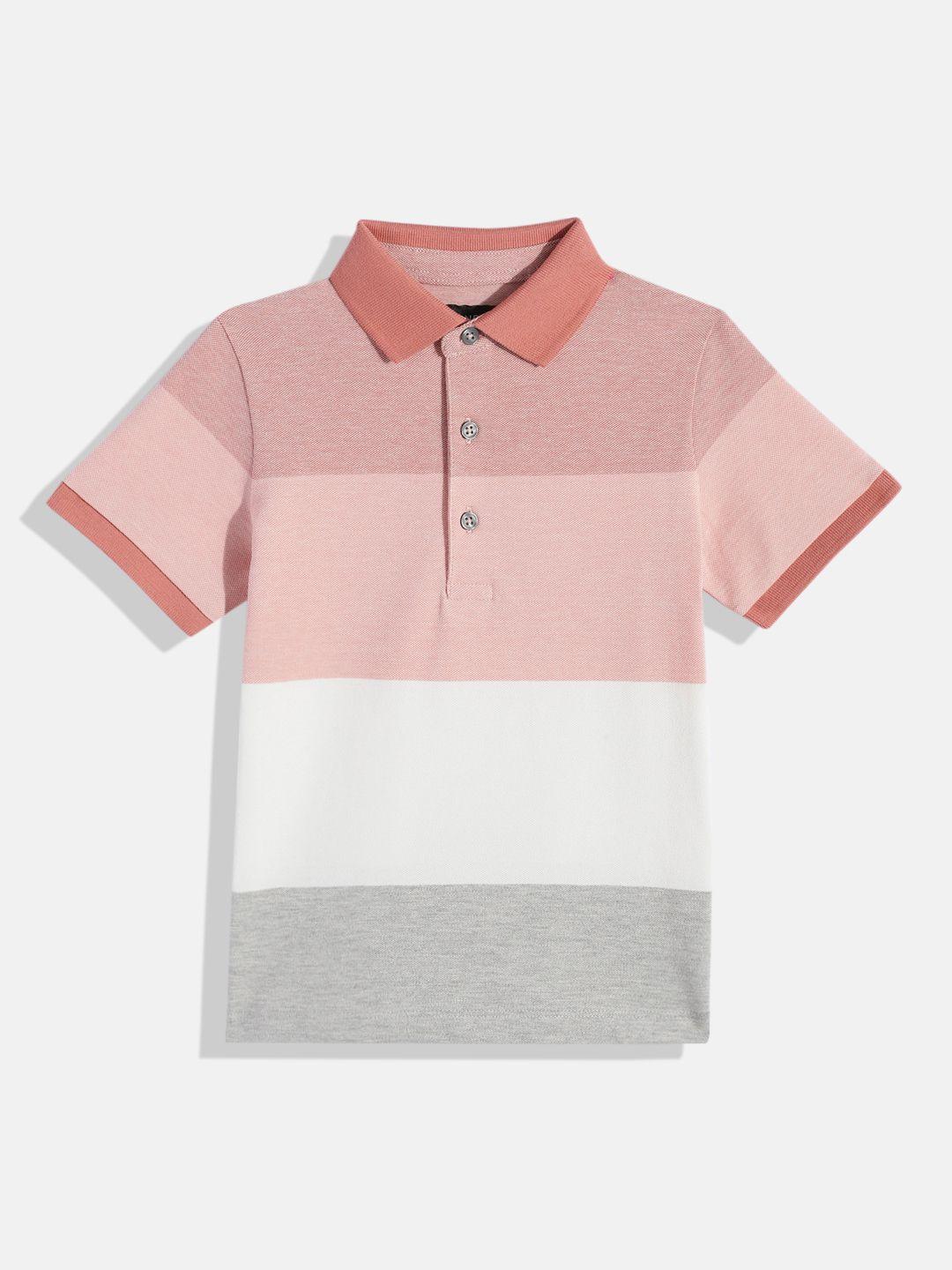 next boys block stripes polo collar knitted t-shirt