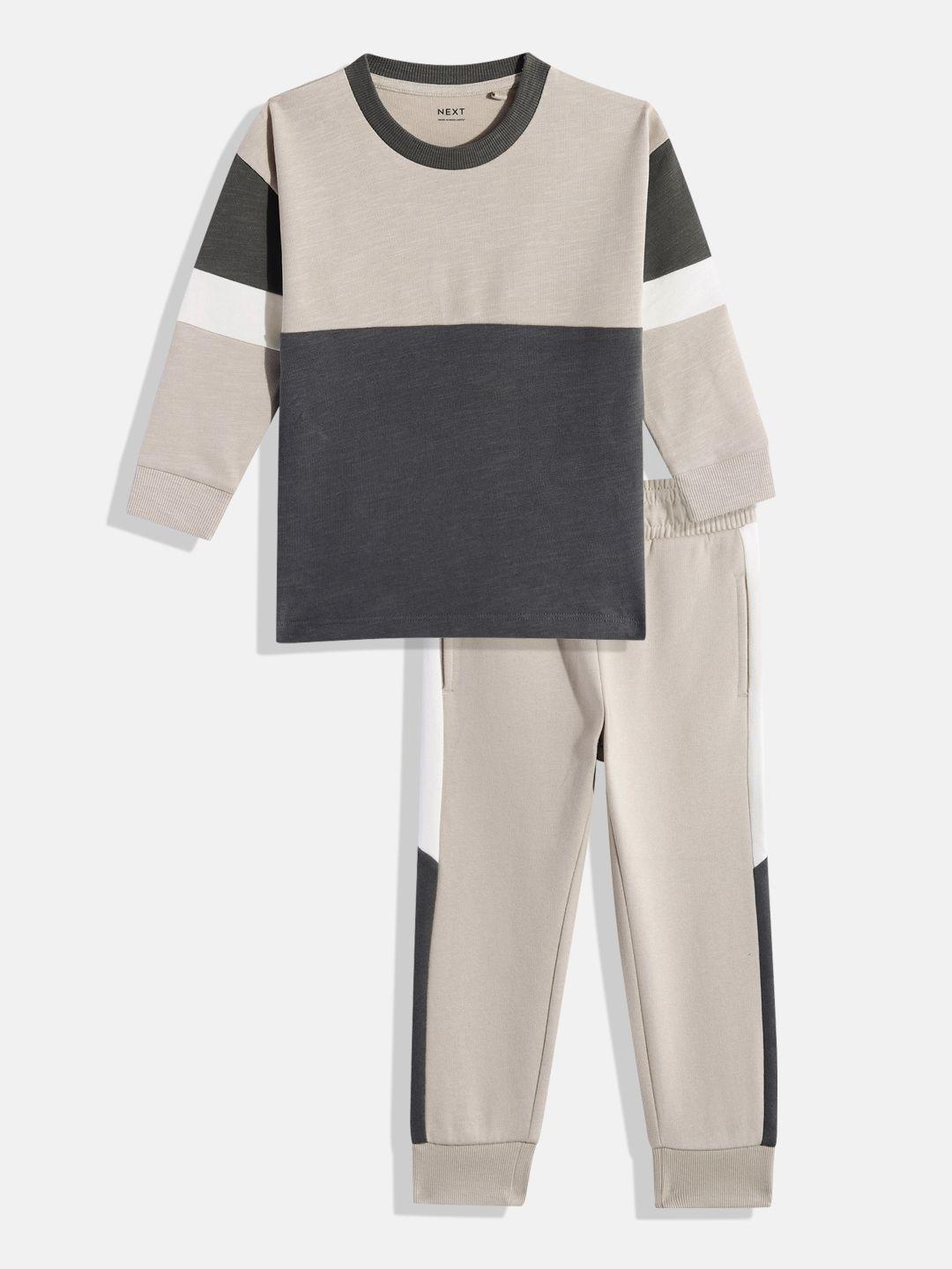 next boys colourblocked pure cotton t-shirt with joggers