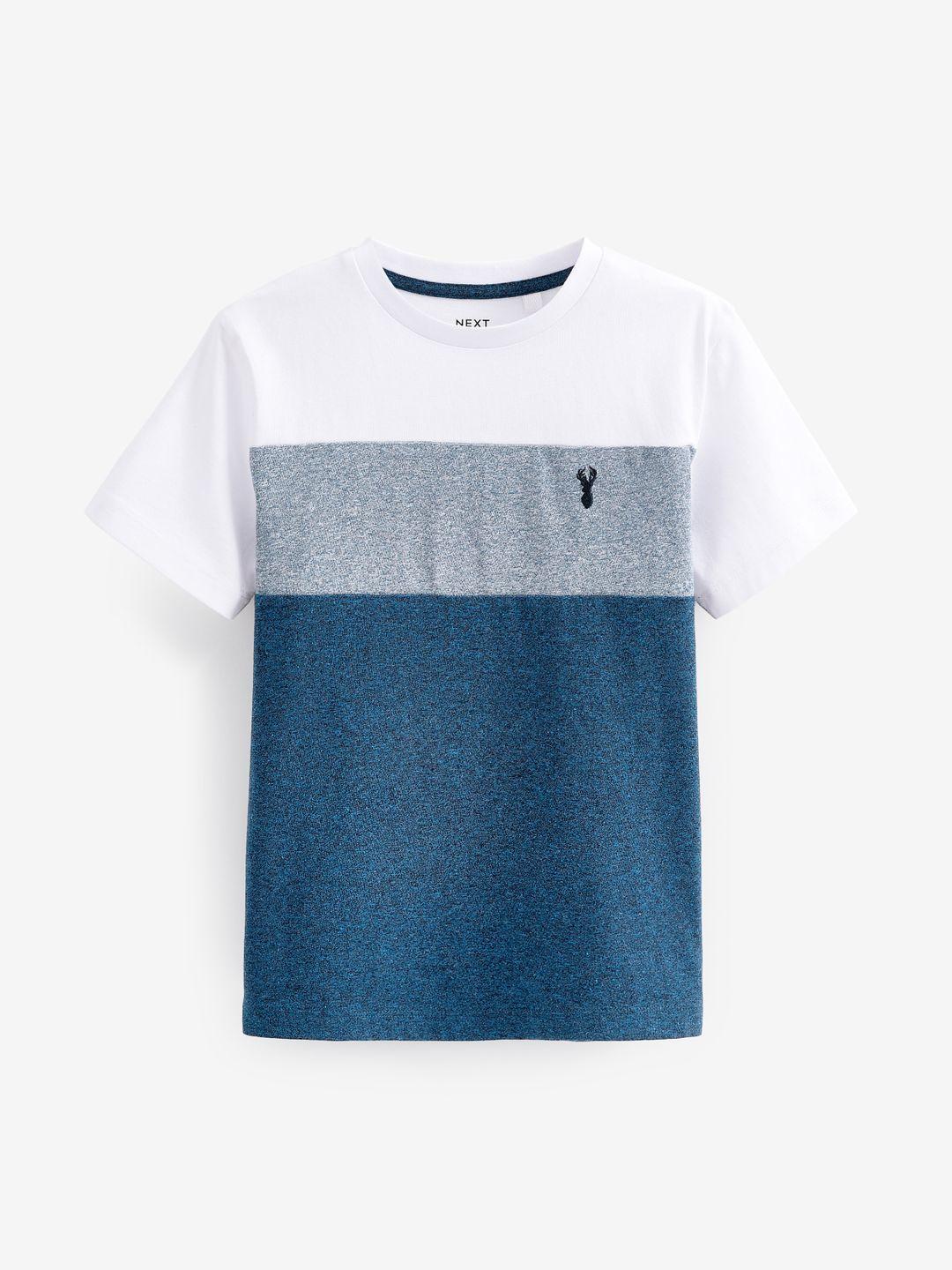 next boys colourblocked pure cotton t-shirt