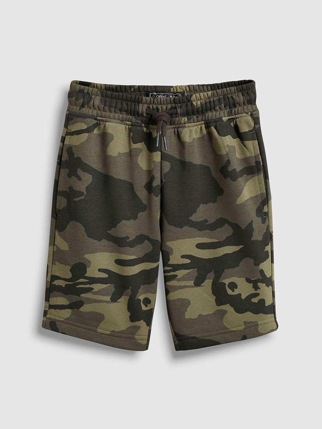 next boys green printed regular fit regular shorts