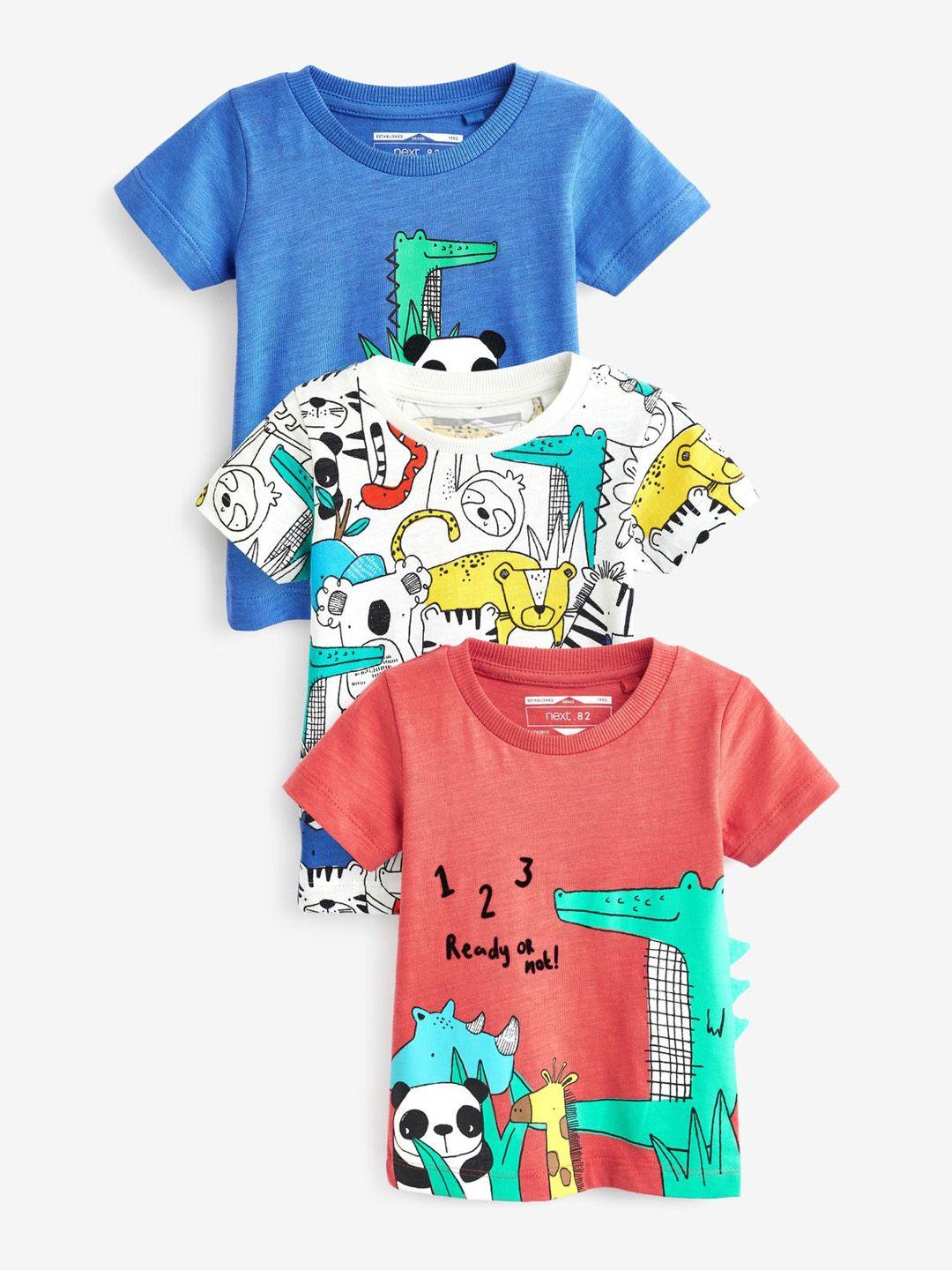 next boys pack of 3 printed pure cotton t-shirts