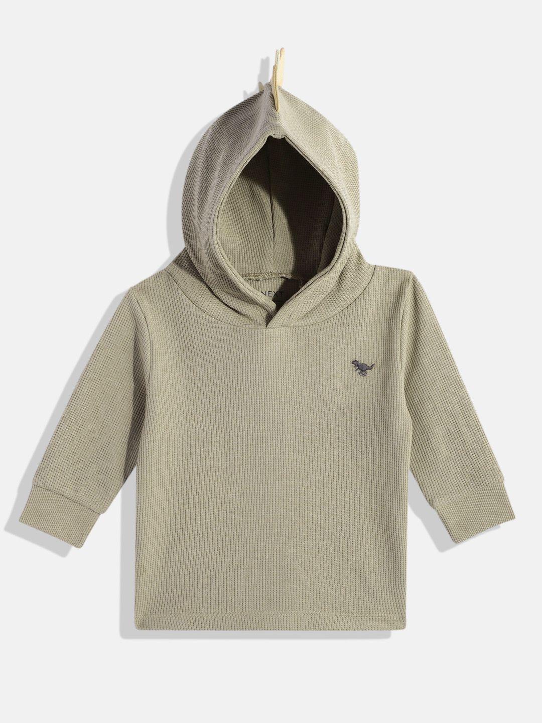 next boys solid knitted hooded sweatshirt