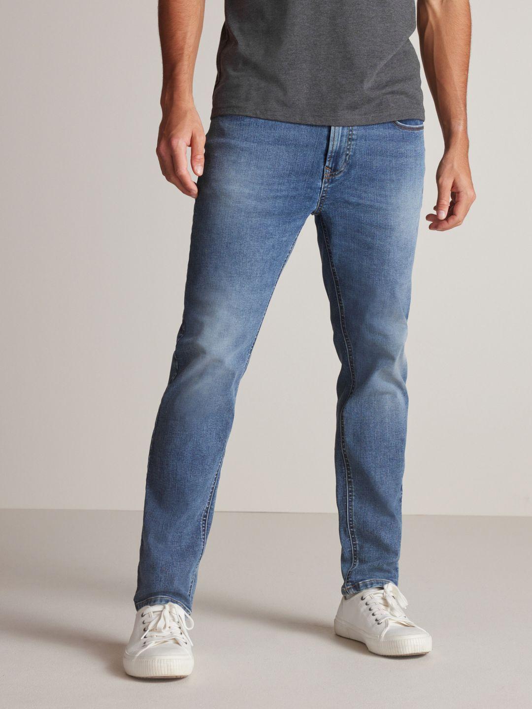 next men high-waist slim fit light fade stretchable jeans