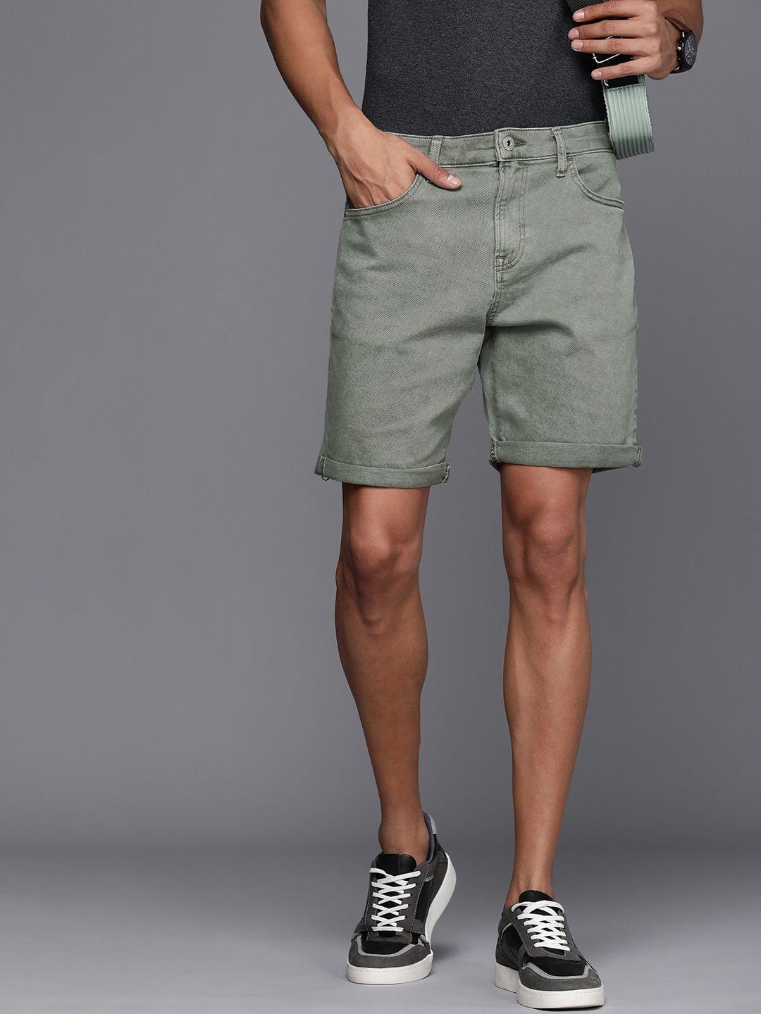 next men mid-rise regular fit denim shorts