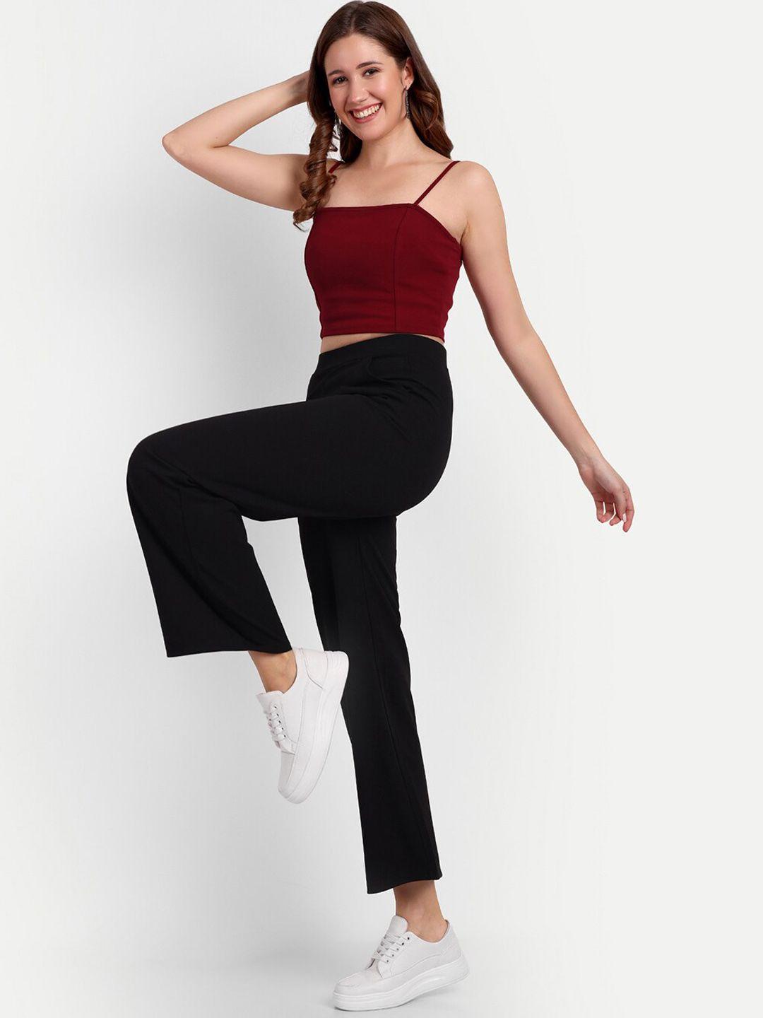 next one women black smart loose fit high-rise easy wash joggers trousers