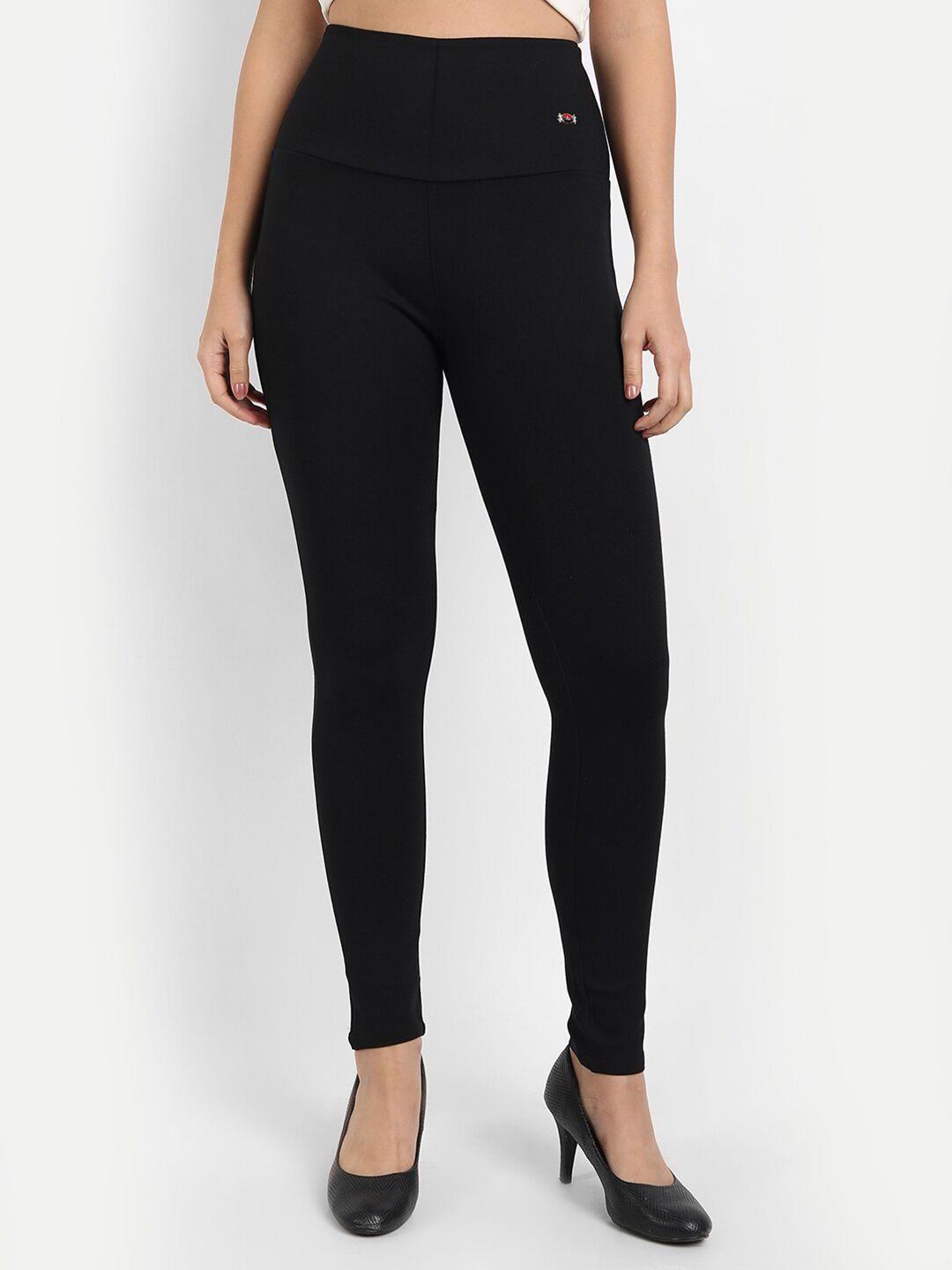 next one women black solid skinny-fit jeggings