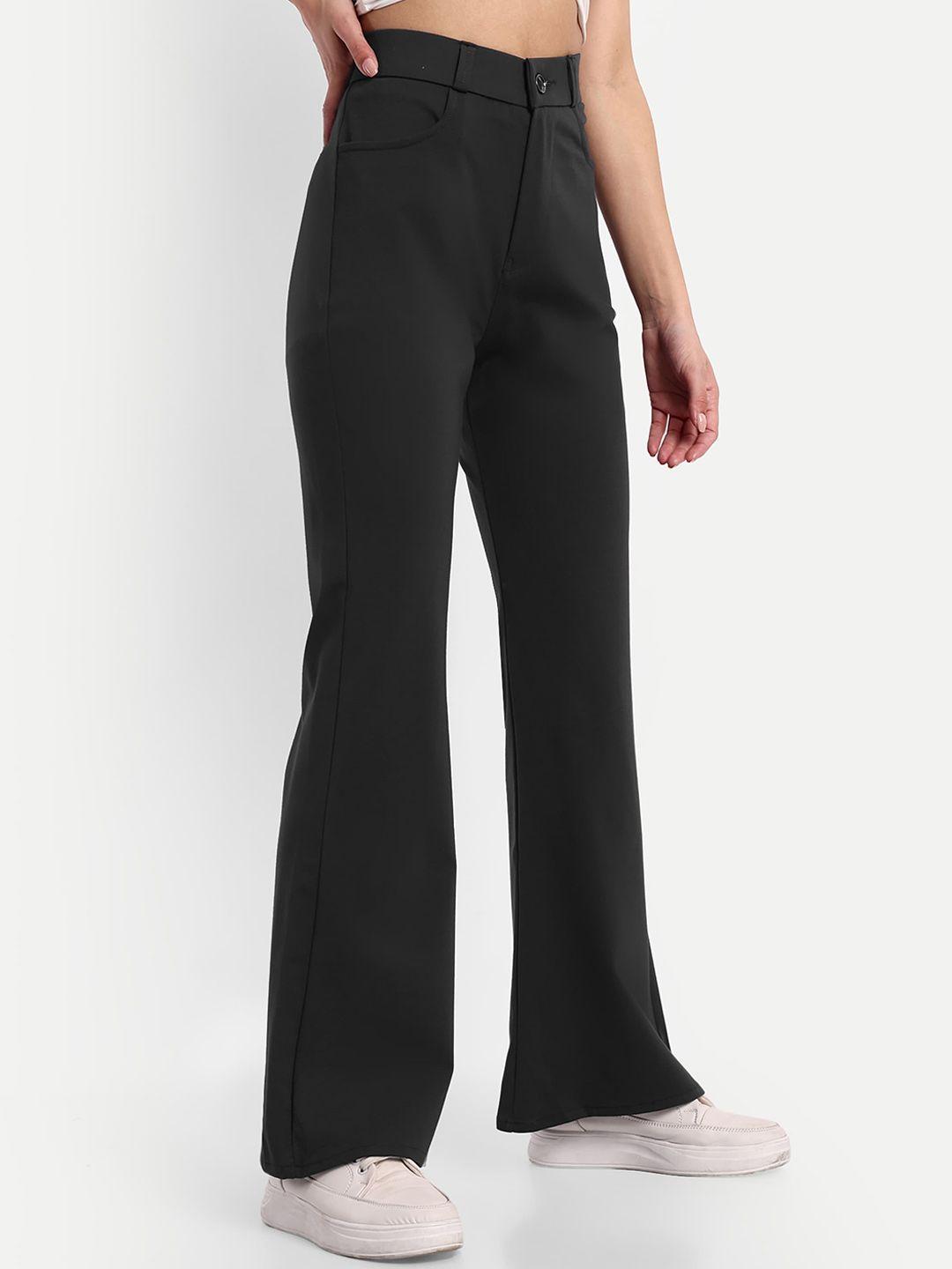 next one women grey smart flared high-rise easy wash trousers