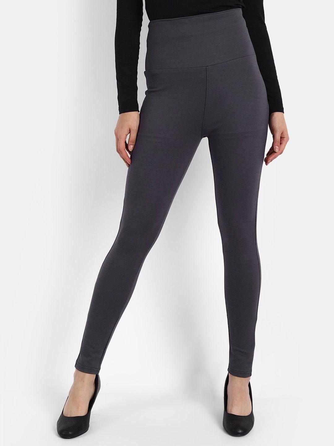 next one women grey solid skinny-fit jeggings
