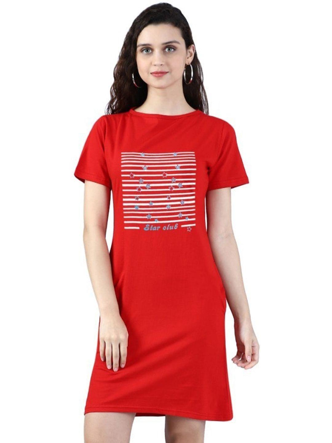next one women red typography printed applique t-shirt