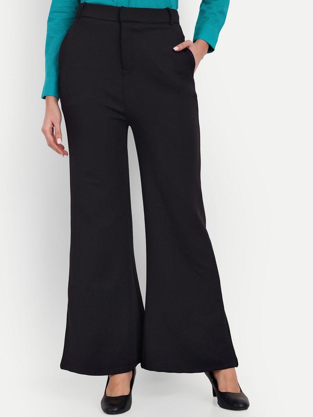 next one women smart fit flared high-rise easy wash bootcut formal trousers