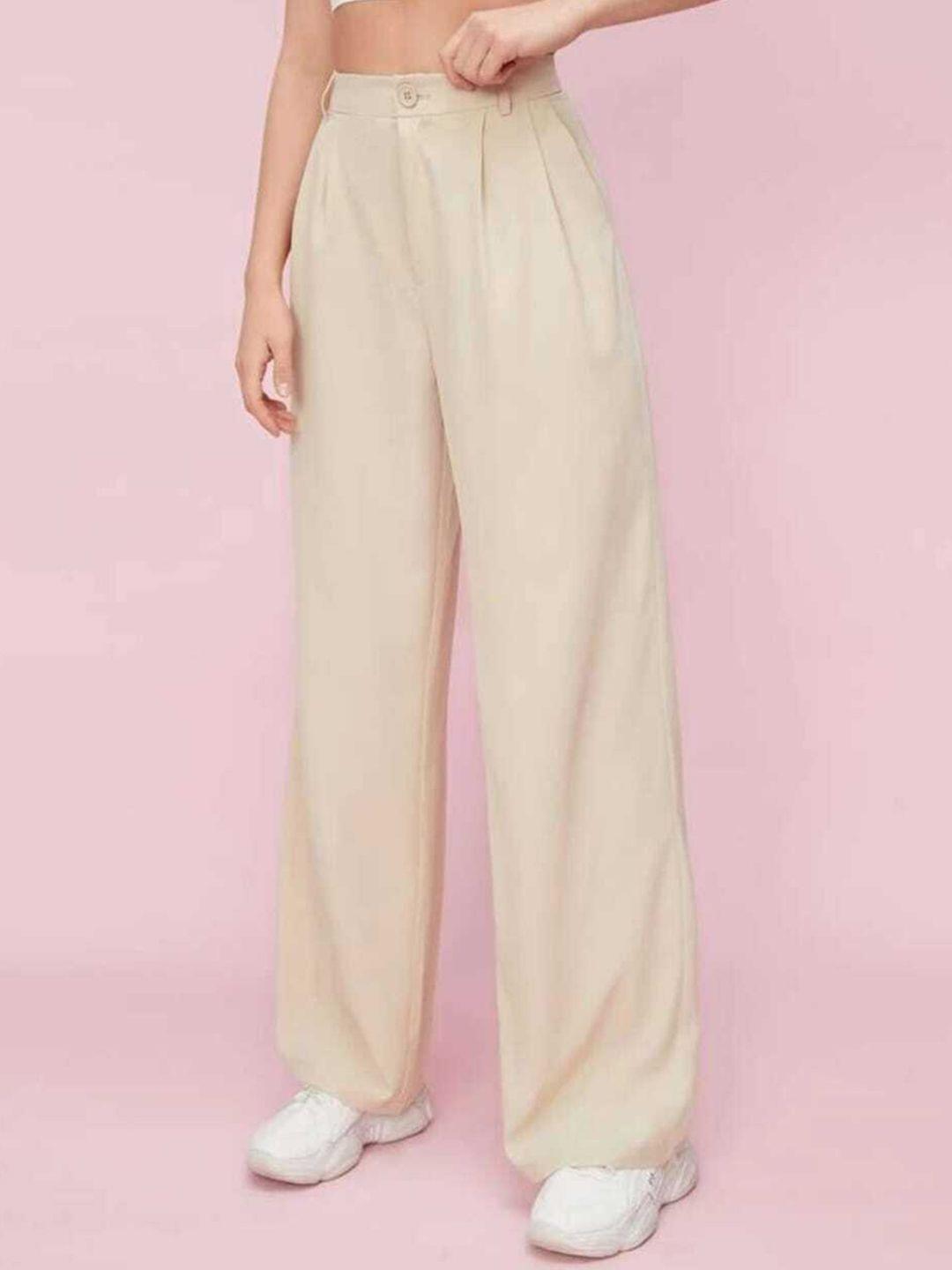 next one women smart high-rise easy wash cotton loose fit parallel trousers