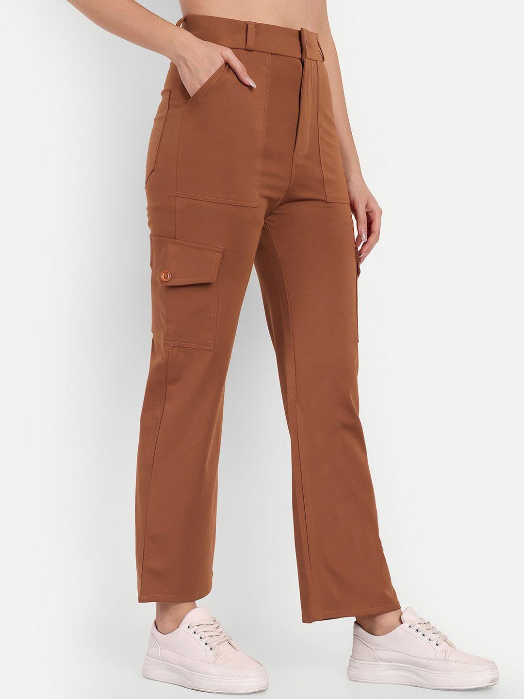 next one women smart high-rise easy wash knitted straight fit cargos trousers