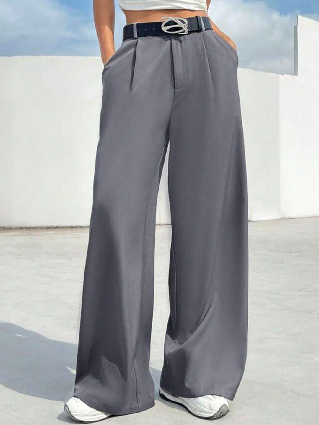 next one women smart loose fit high-rise stretchable knitted pleated formal trouser