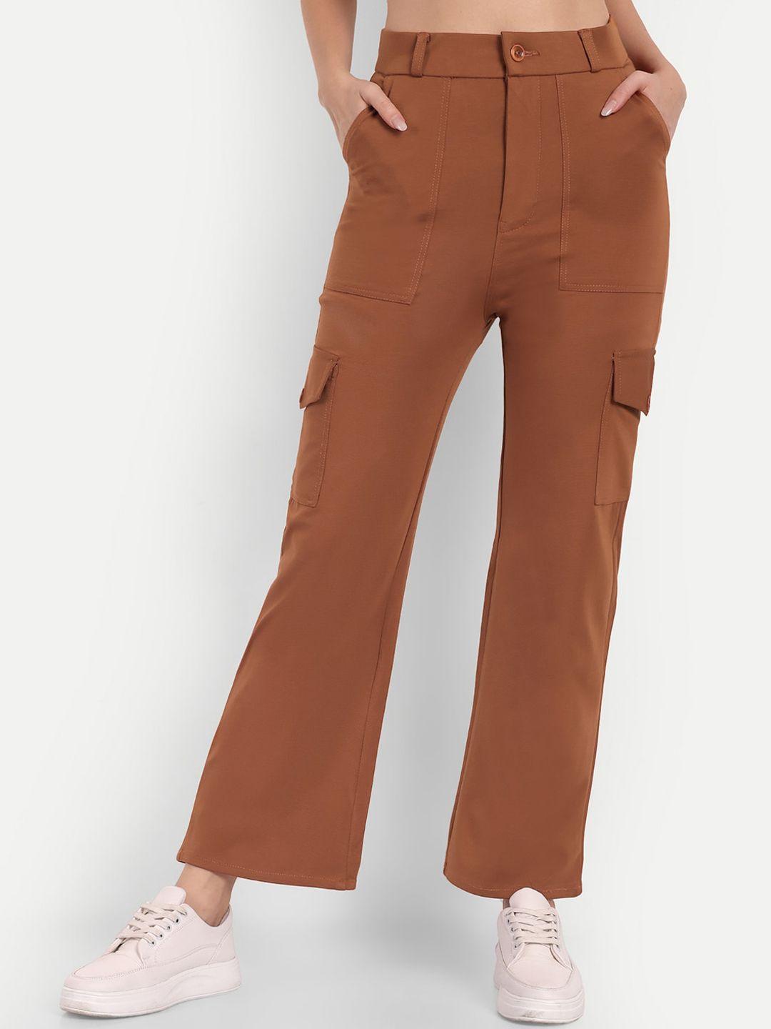 next one women smart straight fit high-rise easy wash cargos trousers
