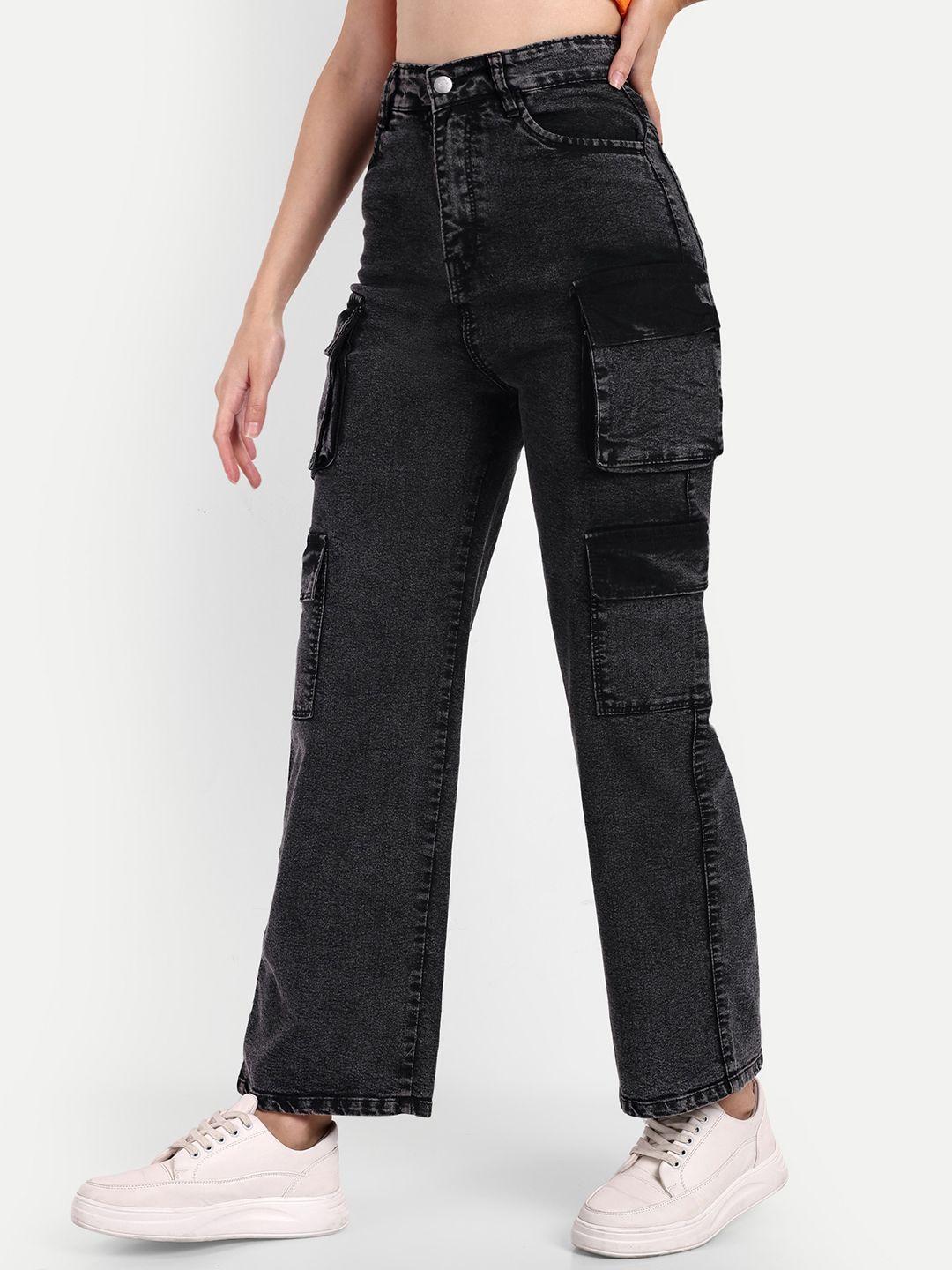 next one women smart wide leg high rise clean look stretchable cargo jeans