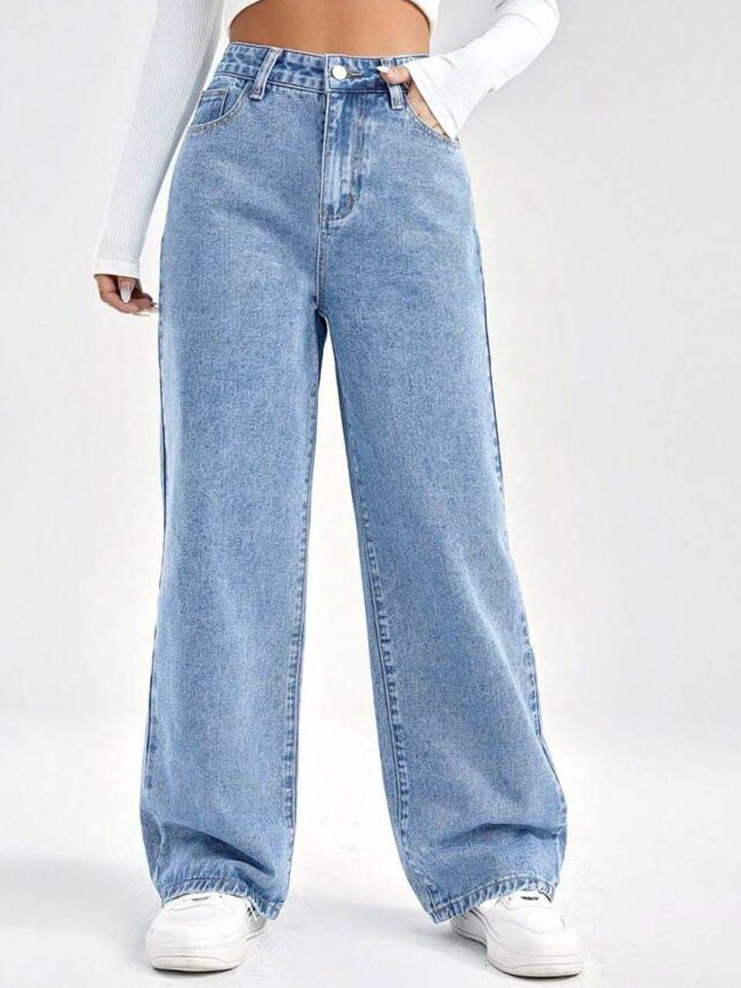 next one women smart wide leg high-rise clean look stretchable jeans