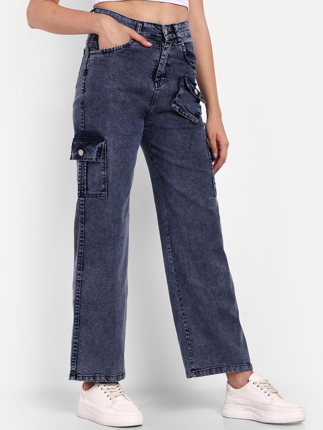 next one women smart wide leg high-rise heavy fade stretchable jeans