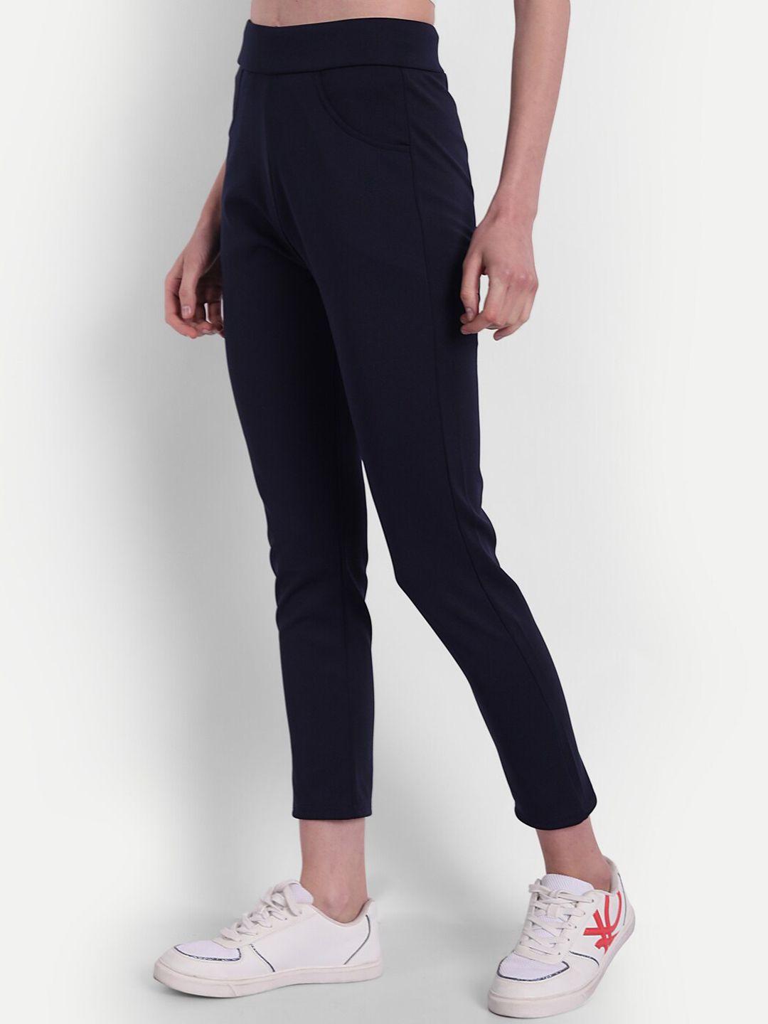 next one women stretchable slim fit training or gym track pants