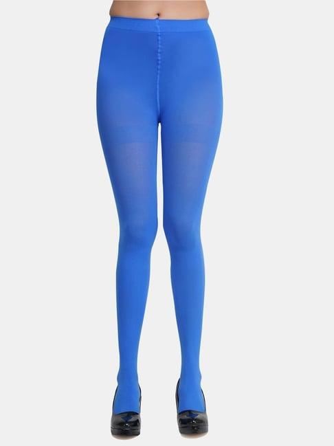 next2skin electric blue nylon opaque pantyhose stockings with super stretch waistband