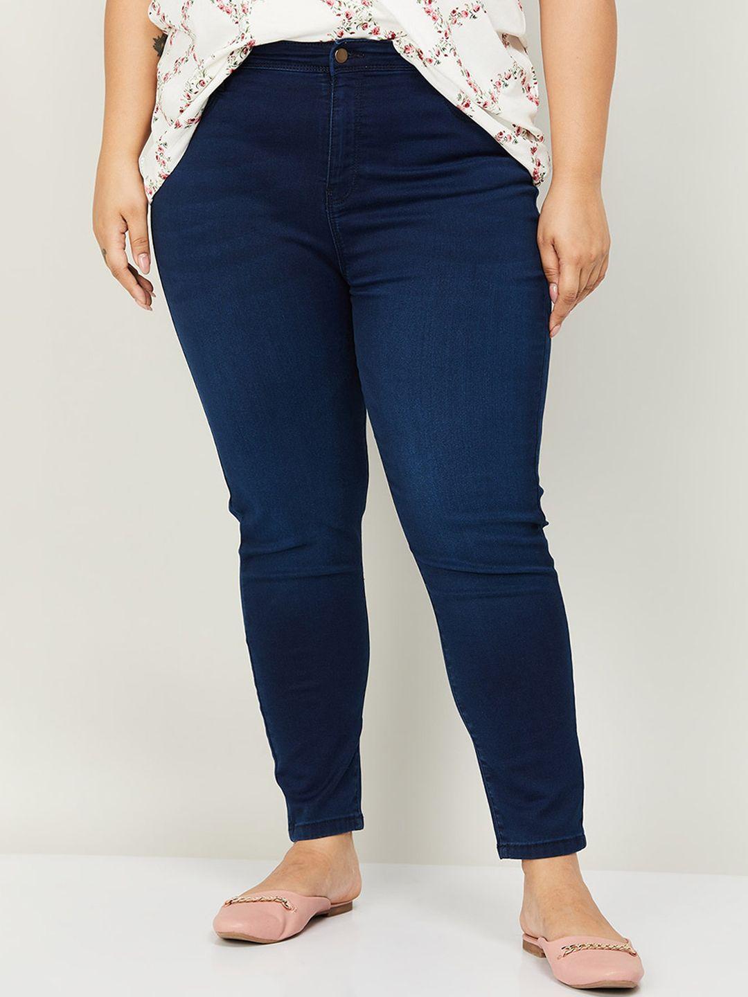 nexus women plus size skinny fit light fade cotton jeans