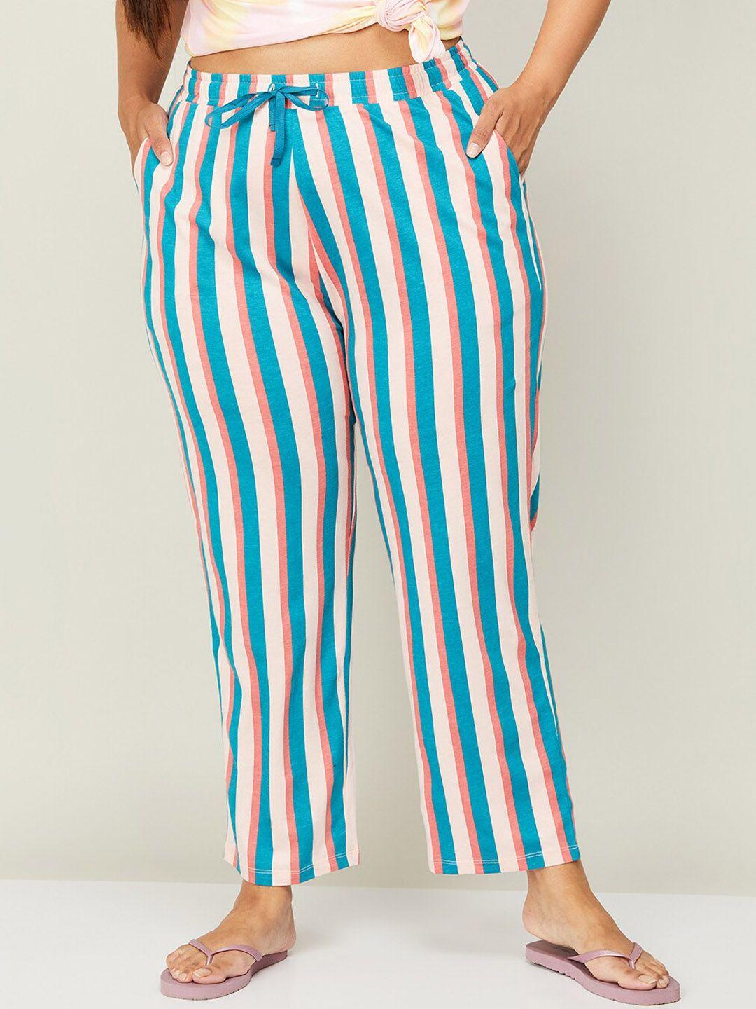 nexus women plus size striped cotton lounge pants
