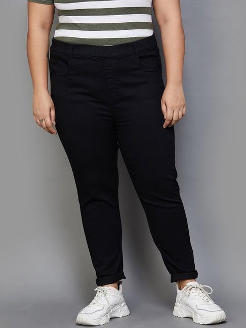 nexus by lifestyle black cotton mid rise jeans