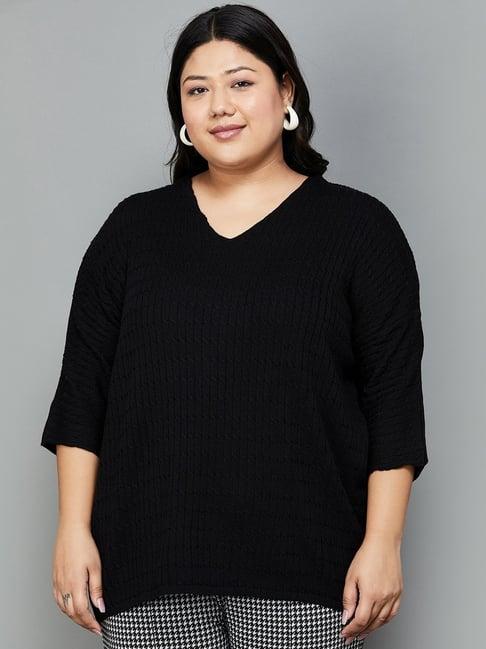 nexus by lifestyle black self pattern top