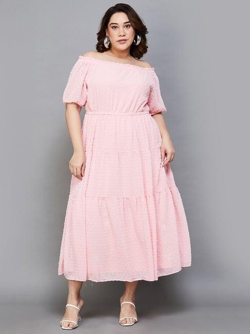 nexus by lifestyle dusty pink self pattern maxi dress