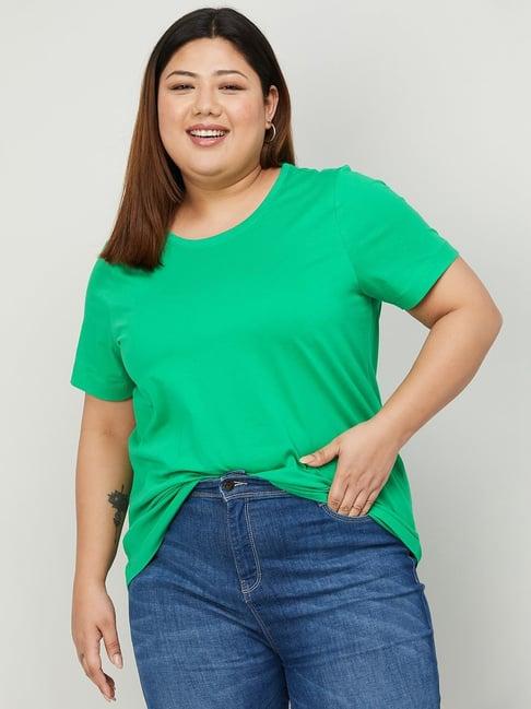 nexus by lifestyle plus size green cotton t-shirt