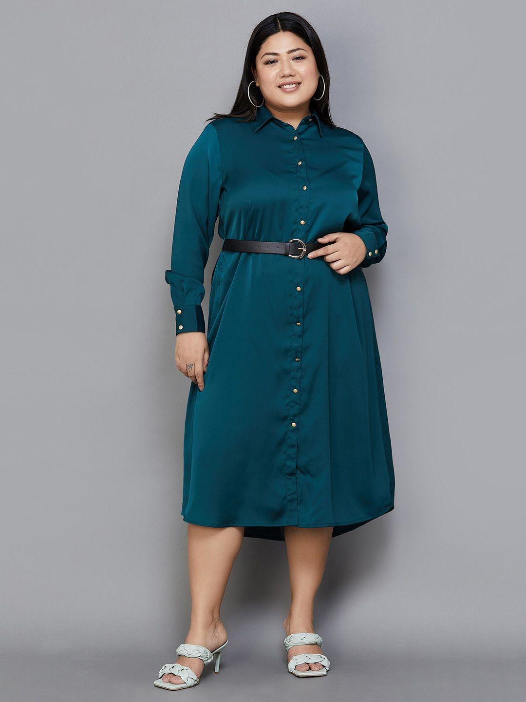 nexus by lifestyle plus size shirt collar cuffed sleeve belted shirt dress