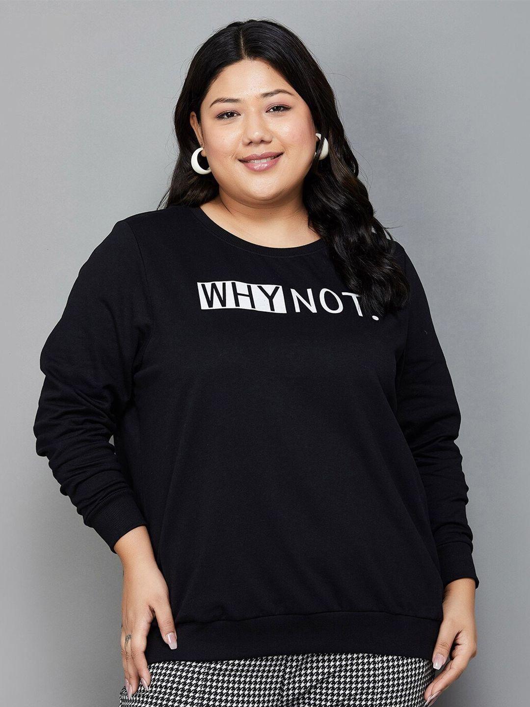 nexus by lifestyle plus size typography printed cotton sweatshirt