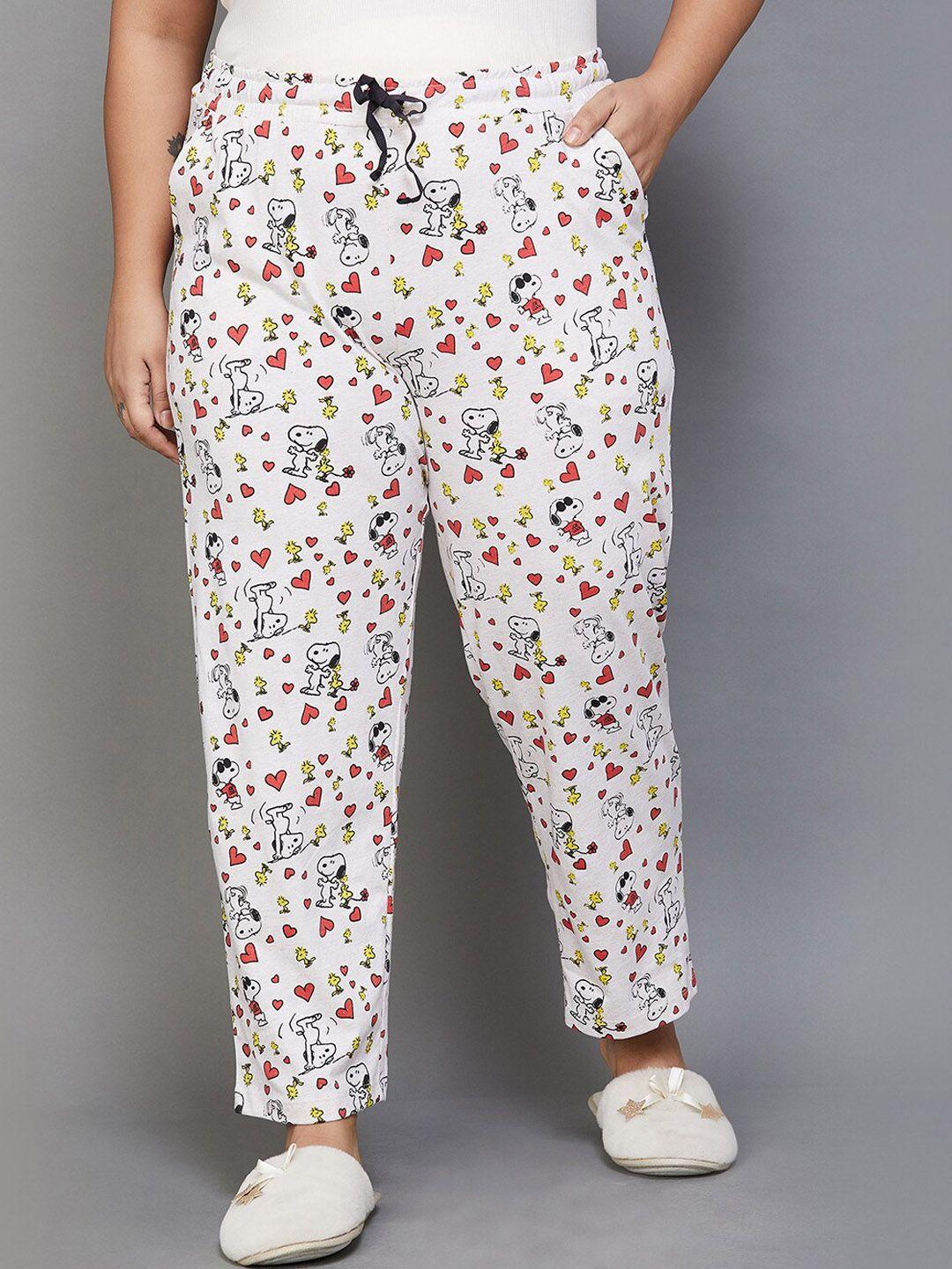 nexus by lifestyle plus size women printed pure cotton lounge pants