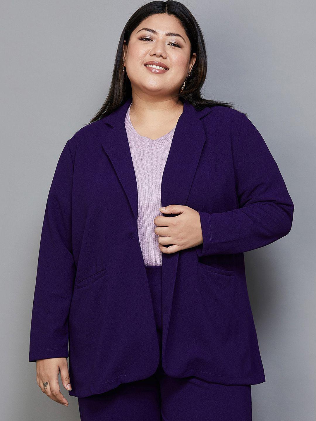 nexus by lifestyle women purple longline tailored jacket