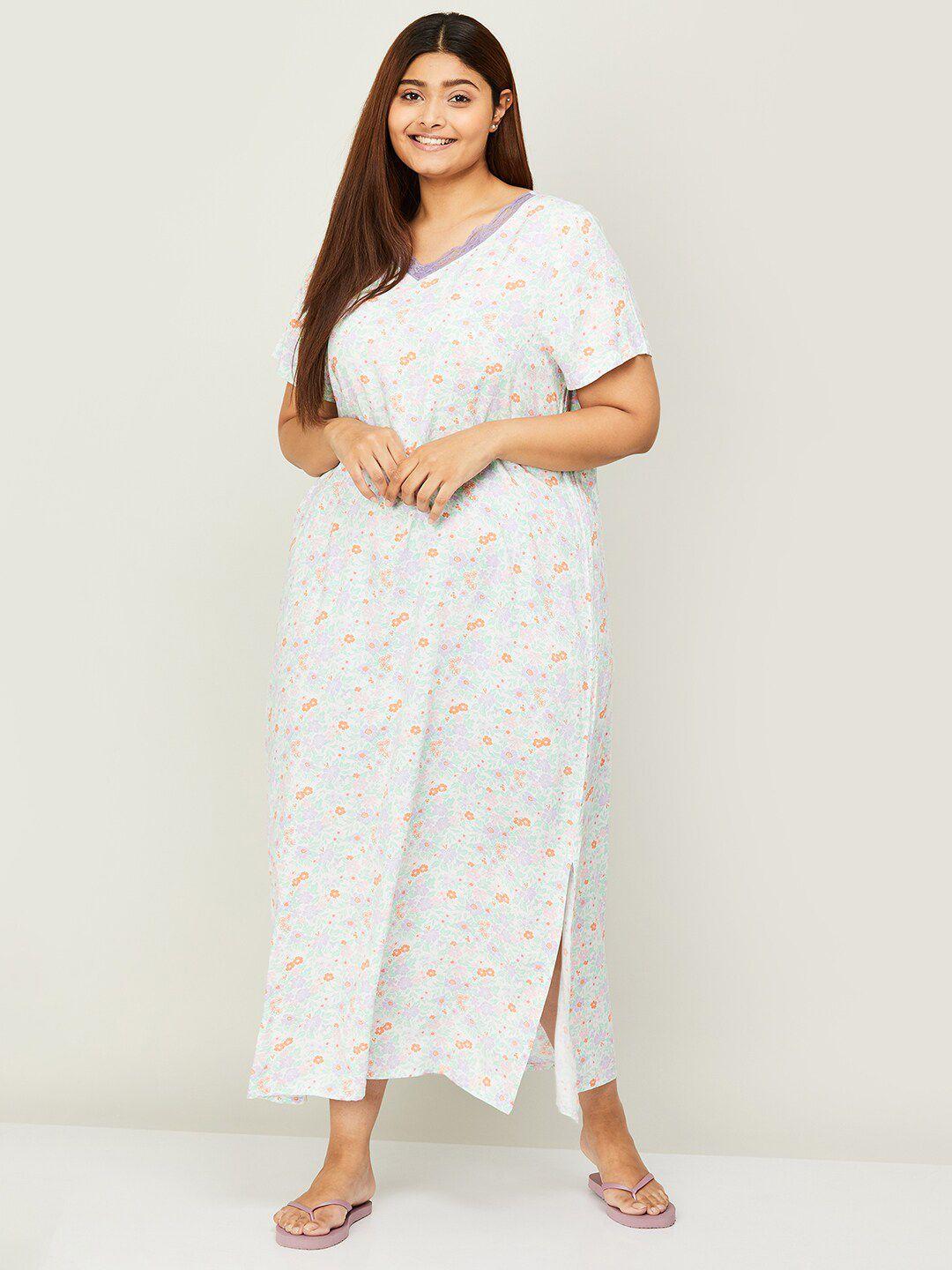 nexus floral printed maxi nightdress