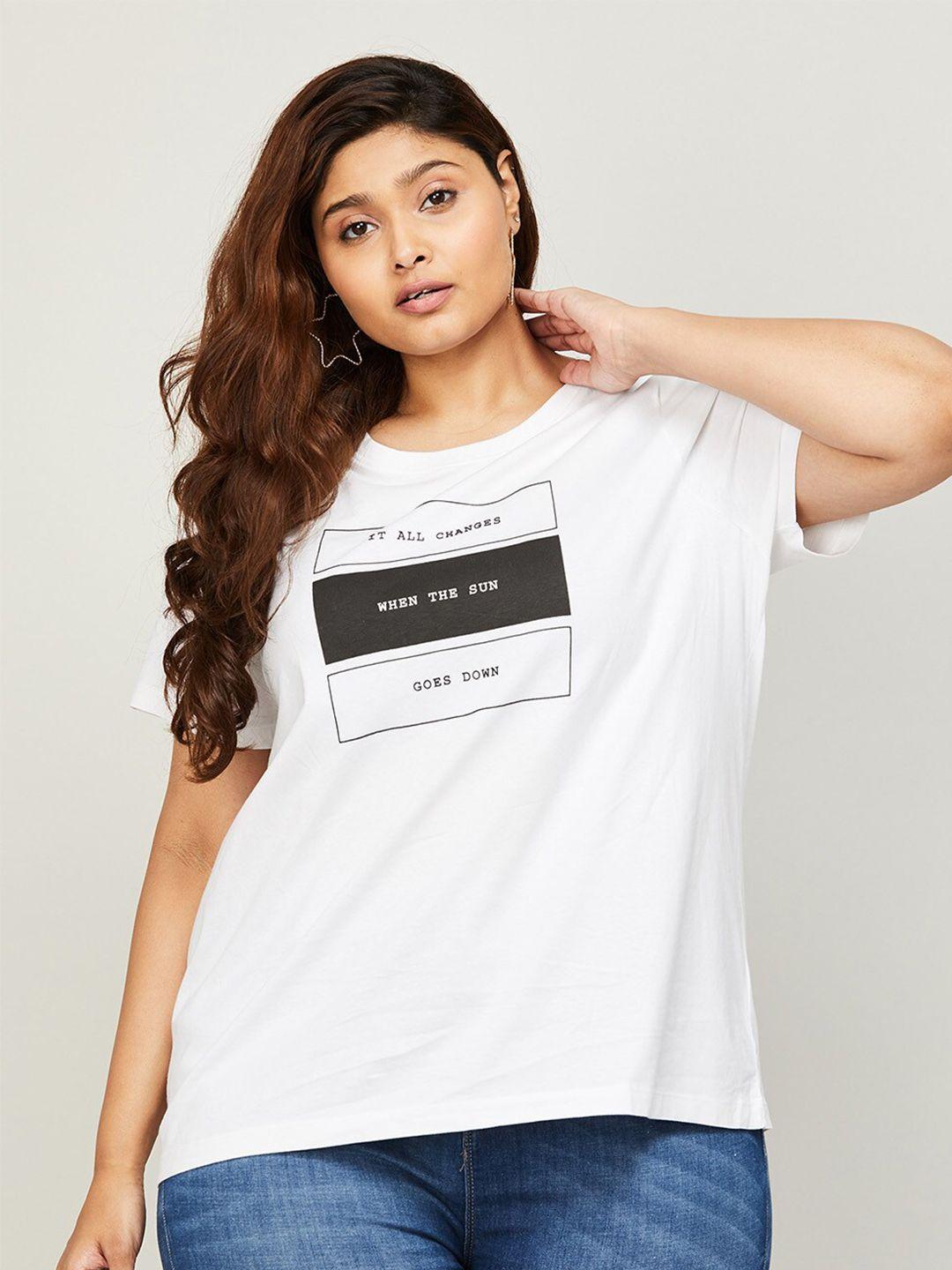 nexus plus size women graphic printed pure cotton t-shirt