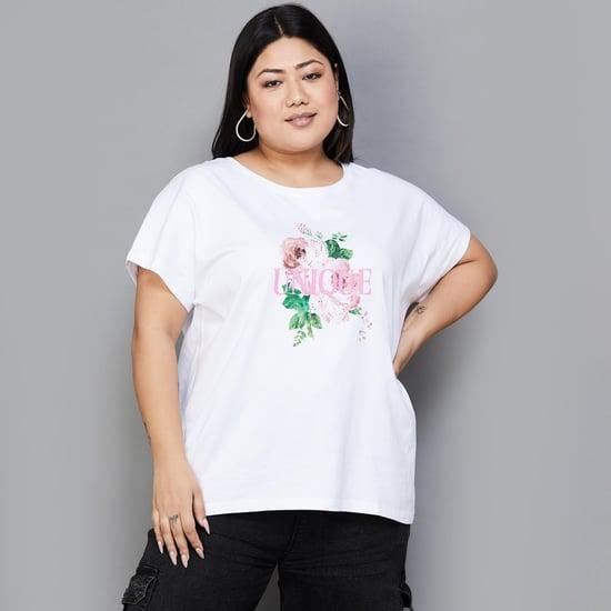 nexus women floral printed regular fit t-shirt