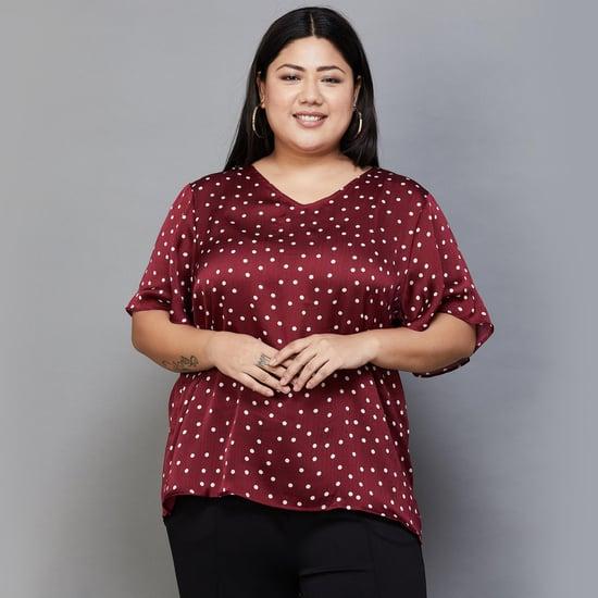 nexus women printed v-neck top