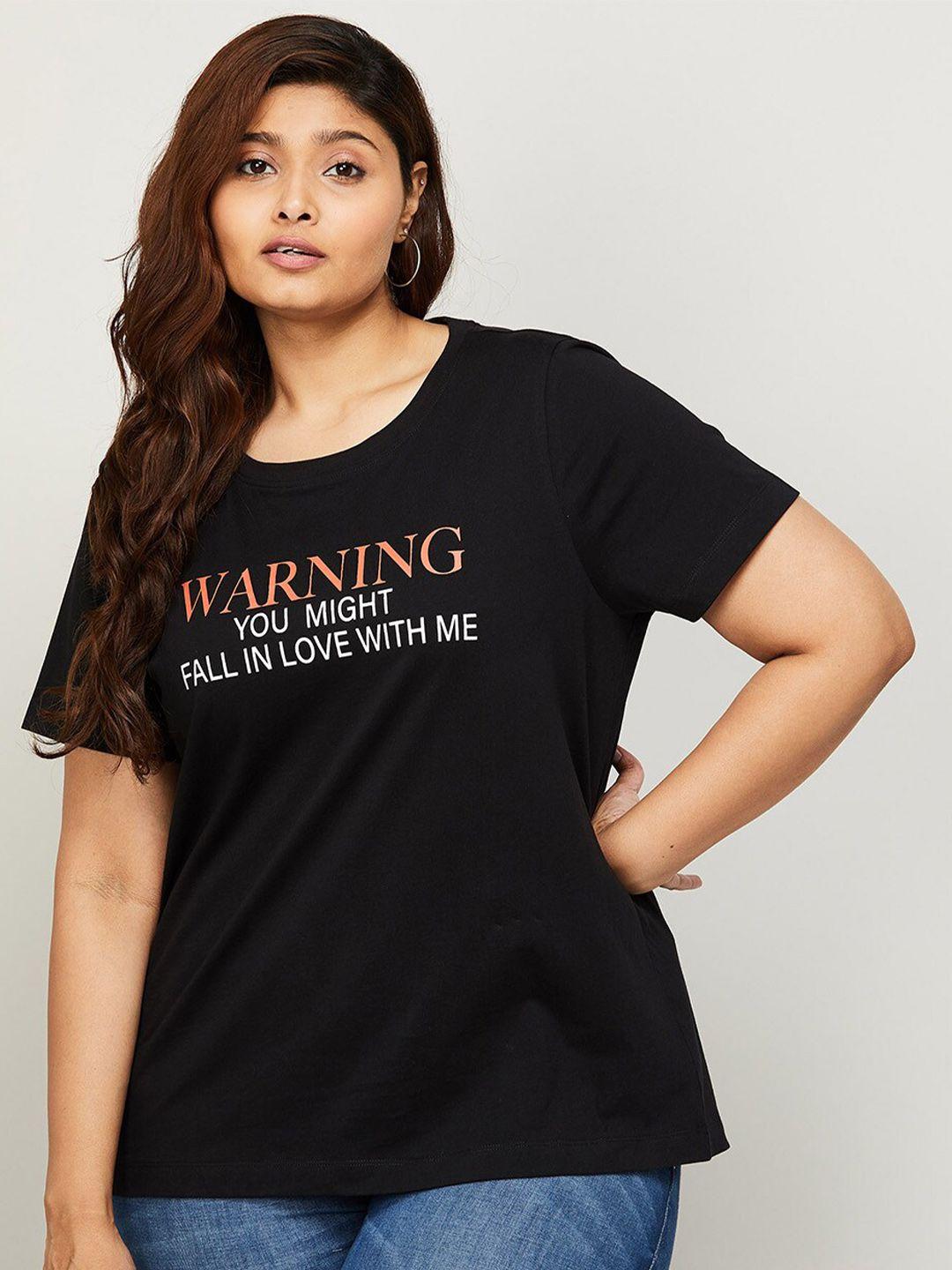 nexus women typography printed pure cotton t-shirt