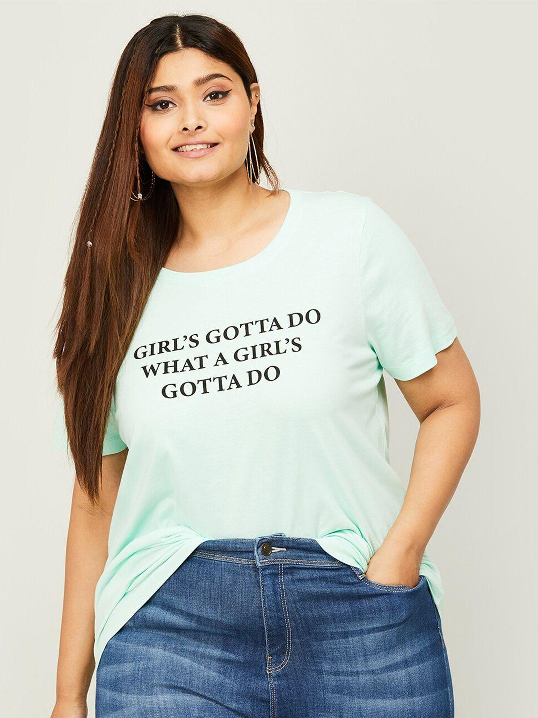 nexus women typography printed pure cotton t-shirt