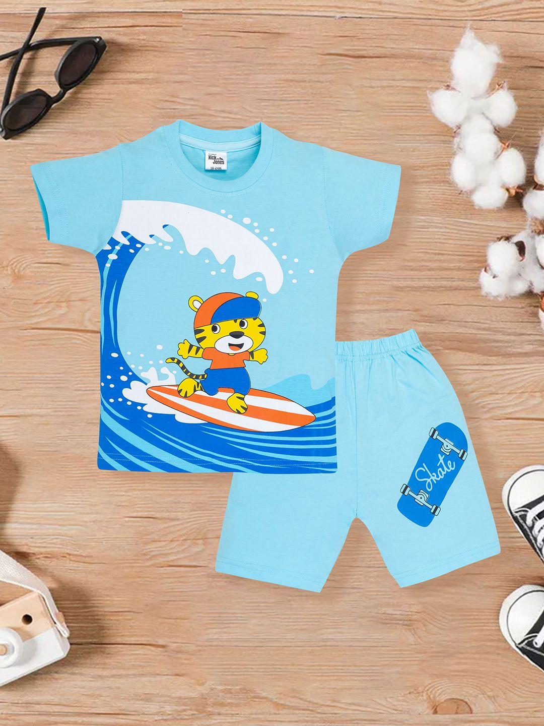 nick and jones kids printed t-shirt with shorts