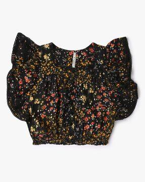 nicole print woven top