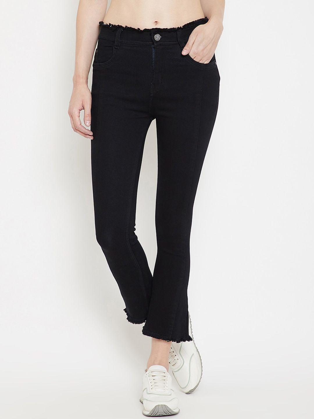 nifty women black bootcut high-rise clean look jeans