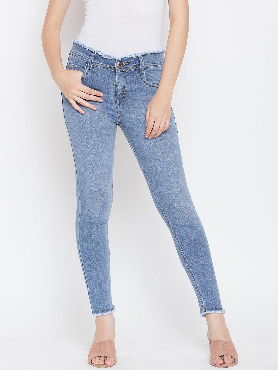 nifty women blue slim fit mid-rise clean look stretchable jeans