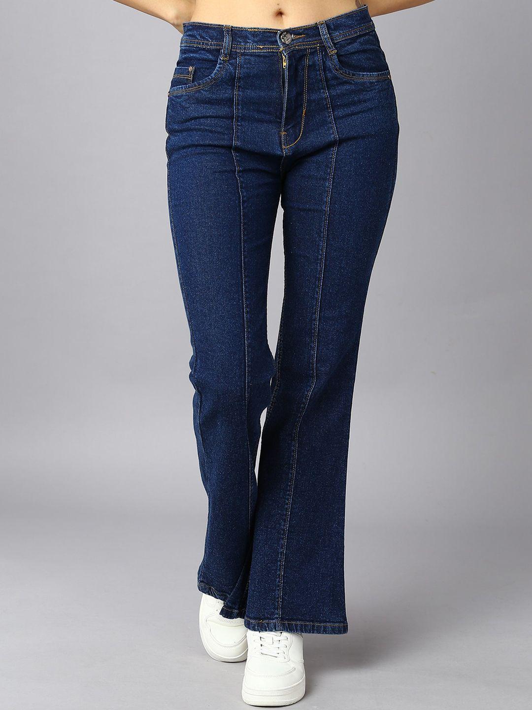 nifty women flared high-rise clean look stretchable jeans