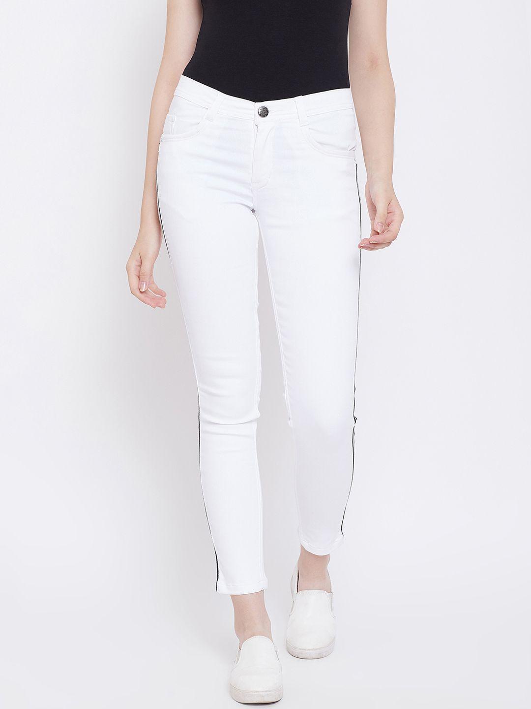 nifty women white slim fit mid-rise clean look stretchable jeans