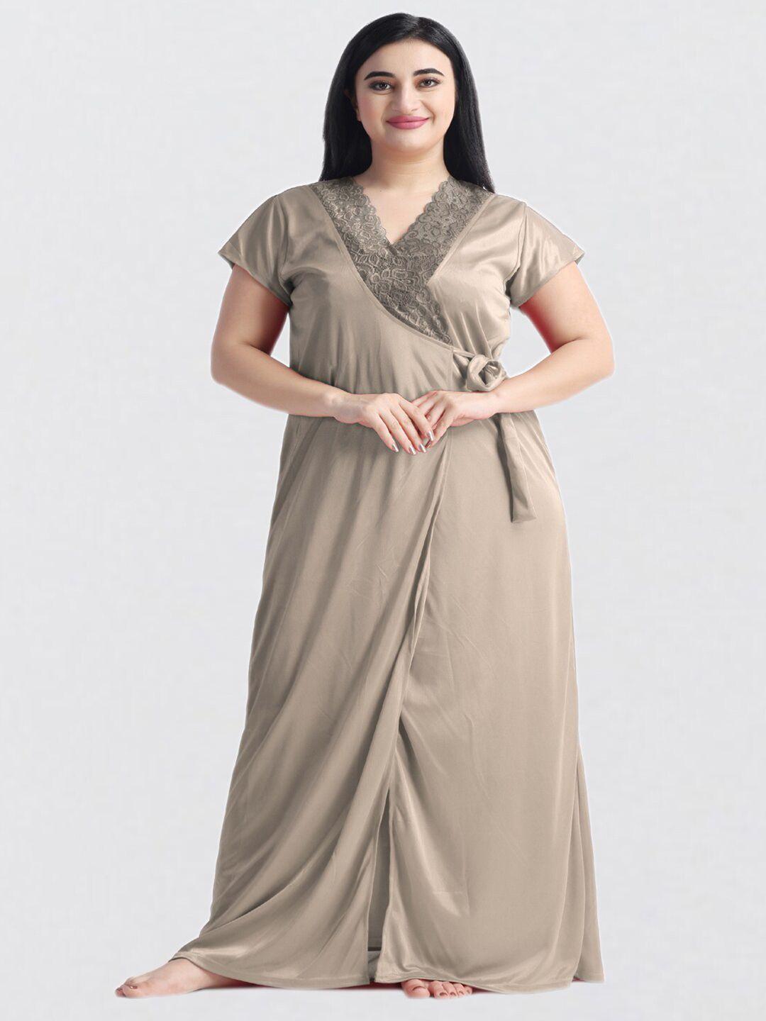 night keys beige maxi nightdress