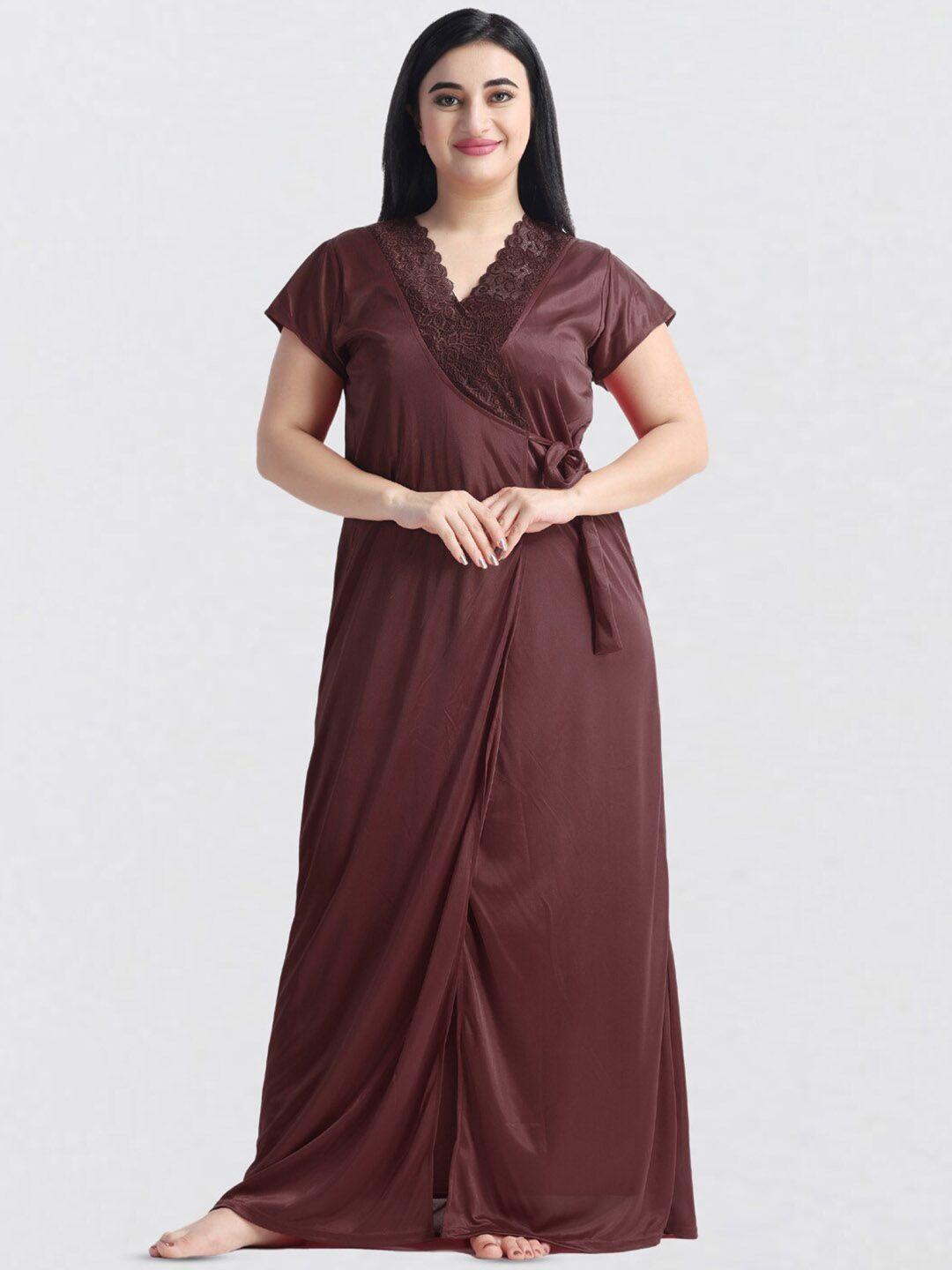 night keys brown maxi nightdress