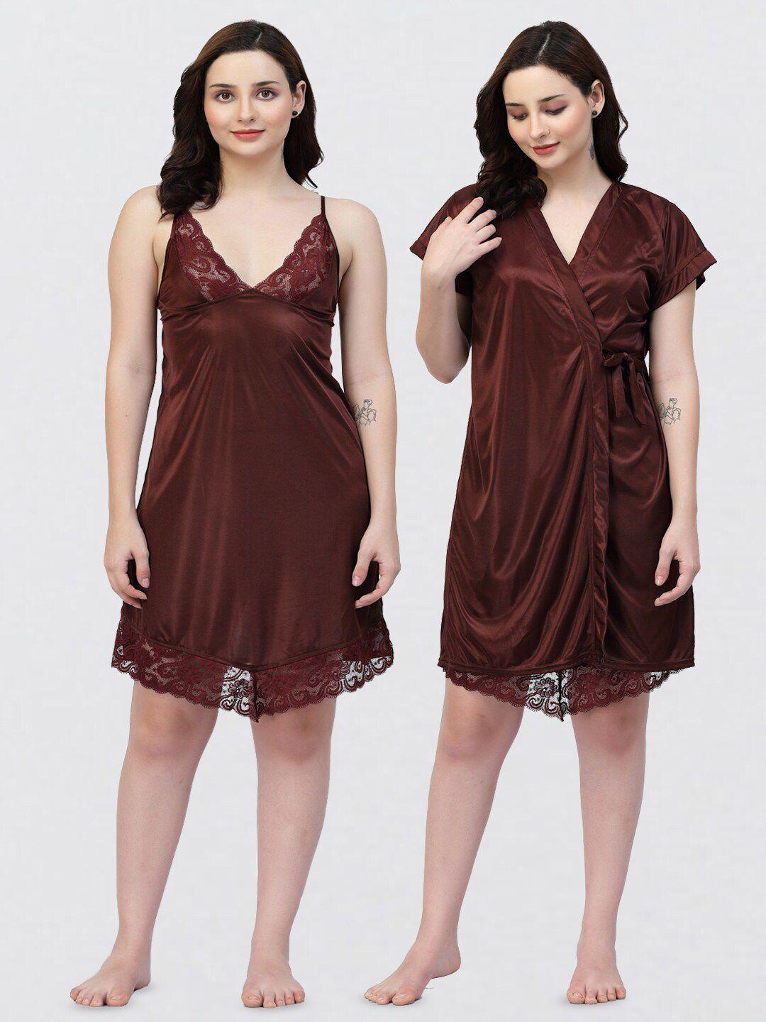 night keys pack of 2 satin maxi sweat nightdress