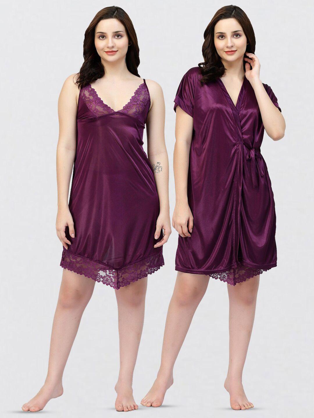 night keys pack of 2 satin sweat nightdress